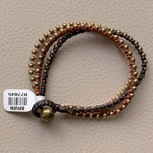 NWT String & Gold Bead Bracelet
